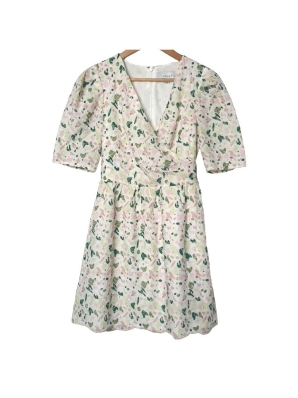 Adelyn Rae Dinise Dress Womens S Cotton Floral Eyelet Print Dress Vneck